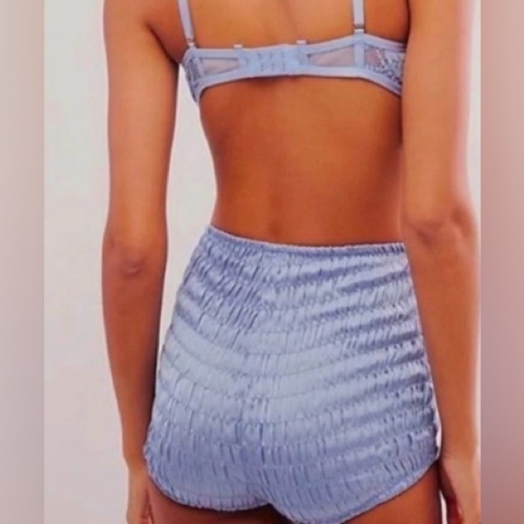 New- Free People Ruched Satin Shorties - Picture 3 of 7